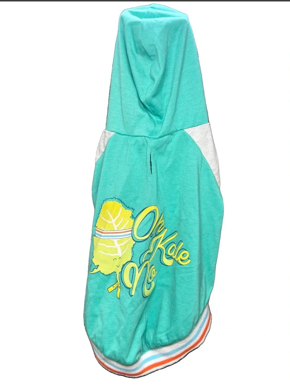 NWOT Top Paw Oh Kale No Hooded Dog Hoodie, Size M, Green/Gray, Cotton/Polyester